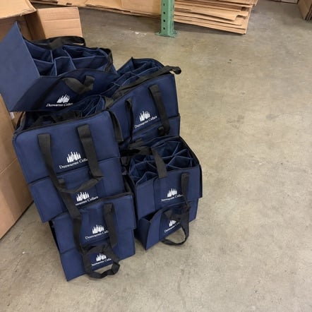 Custom printed wine totes in bulk