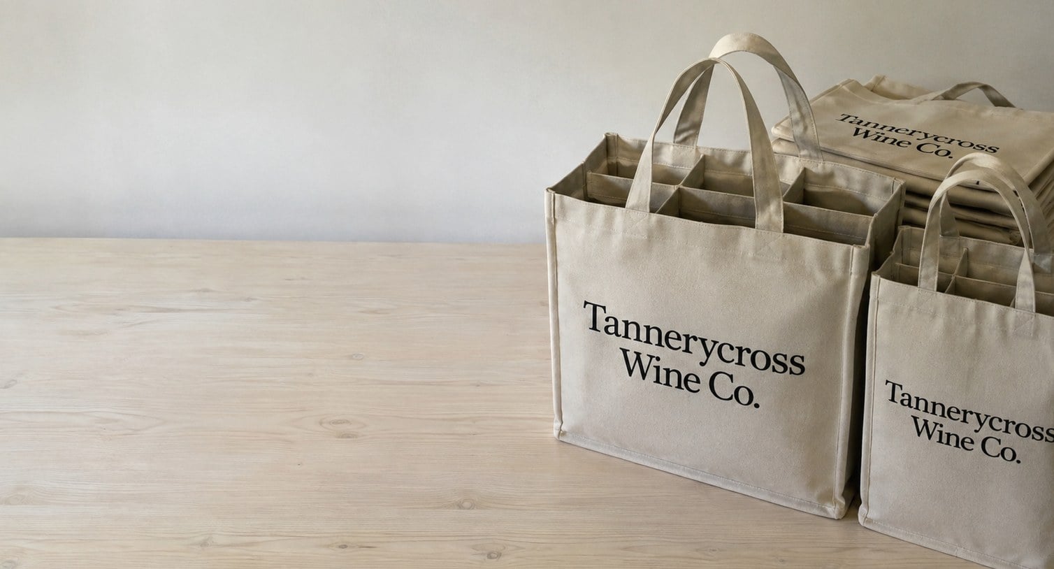 Custom printed wine totes with logo