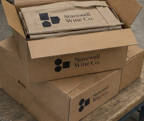 Customized wine totes for caterers and event bars