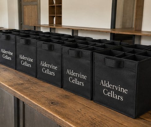 Customized wine totes for cellar doors and tasting rooms