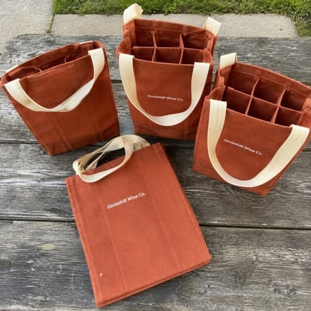 Promotional custom wine totes with company logo